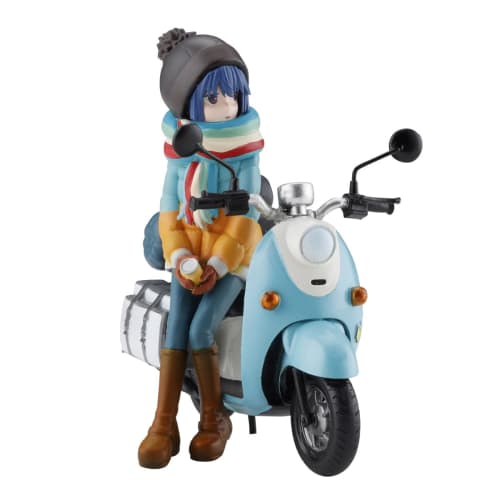 Kaiyodo ARTPLA Yurucamp Shima Rin and Bike Set 1/24 Anime Scale Unpainted Plastic Model Kit