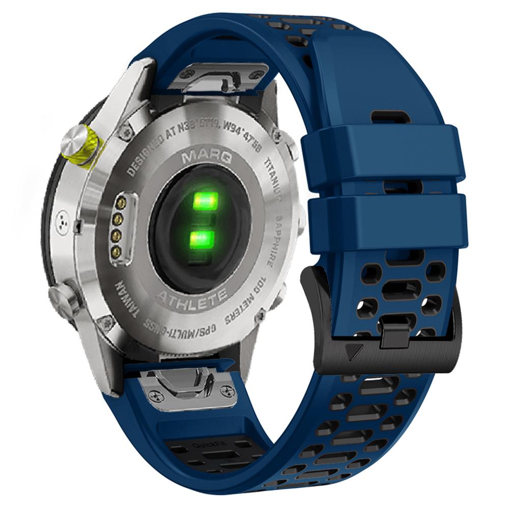 Pro Garmin Fenix 7X/7X Pro/6X Quickfit 26mm řemínek k hodinkám Třířadé otvory Dvoubarevný silikonový pásek