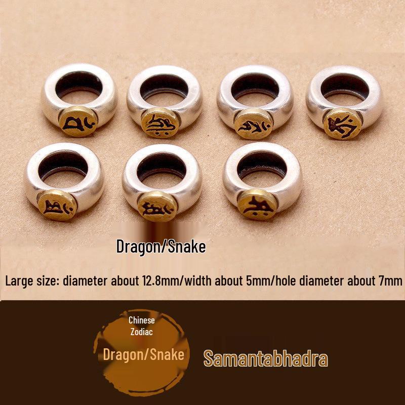 Twelve Zodiac Sanskrit Bracelet with Eight Guardian Deities Runes - Beaded Hand String Ornaments.