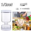 1/2set Pickles Jar With Forks Dry and Wet Dispenser Pickle Olives Hourglass Jar Cucumber Container for Kitchen Juice Separator