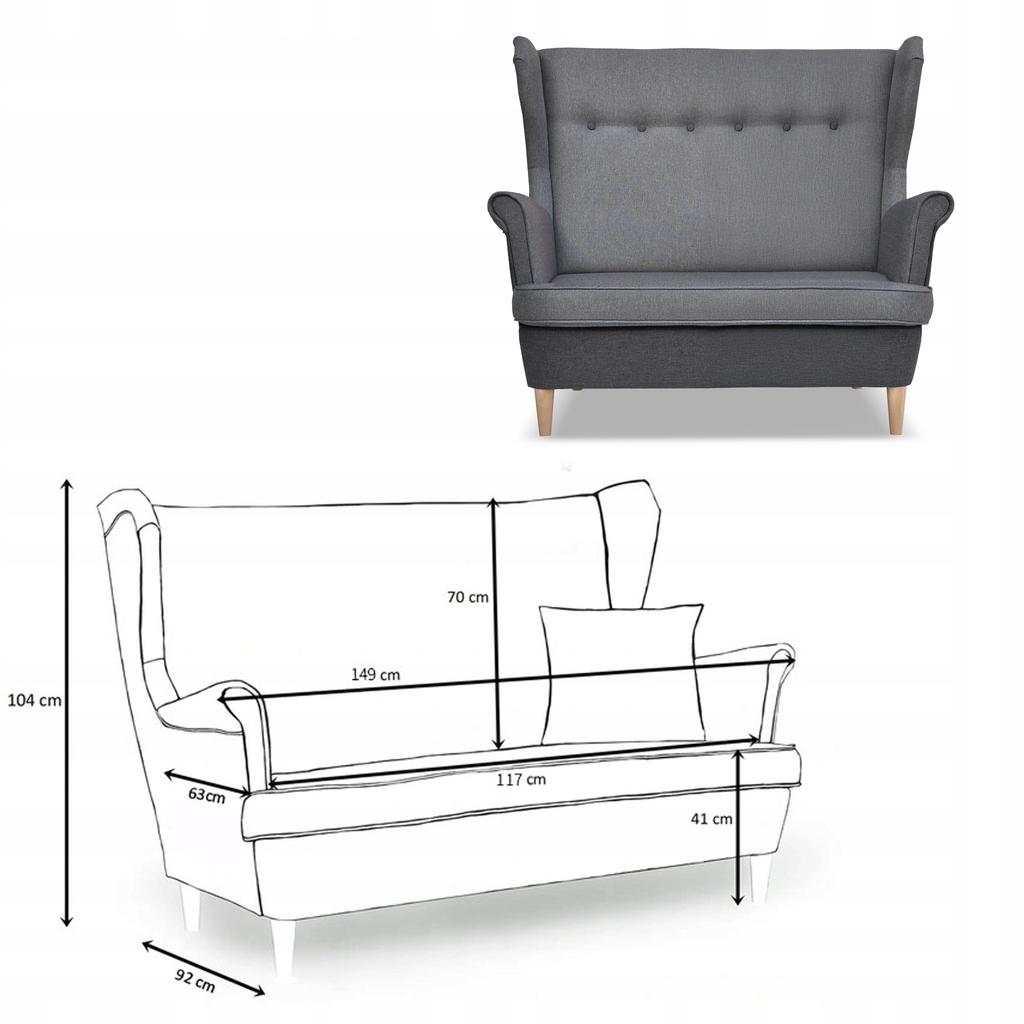 Lounge Set ARI DUO Sofa Armchairs Poufs Family Furniture Grey - Grey