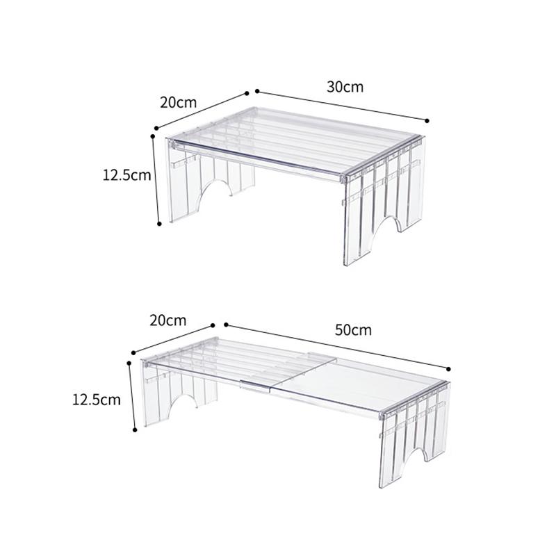 Adjustable Refrigerator Shelf Detachable Plastic Fridge Layered Separator Shelf Transparent Desktop Rack Space Save Organizer