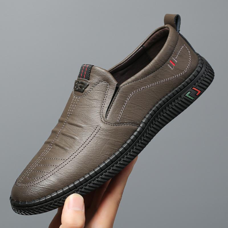 2025 new spring men's handmade online men's shoes non-slip driving shoes breathable casual leather shoes men's single shoes 865