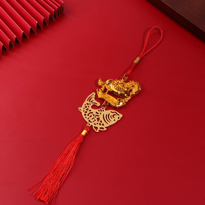 2026 Year Of The Horse Golden Plastic Zodiac Horse Pendant Lucky Spring Festival Home Car Hanging Ornaments  Year Gifts
