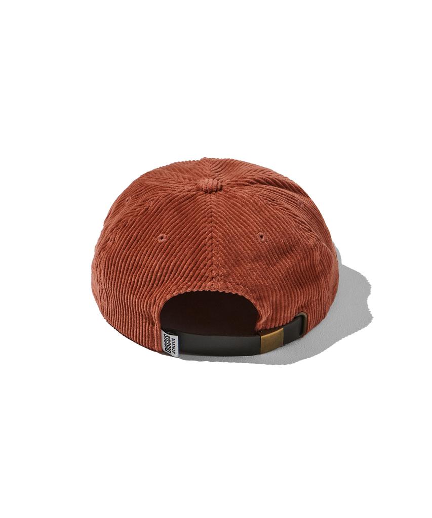 DISCUS ATHLETIC Logo 5-Panel Corduroy Cap Brick Red