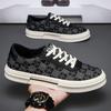 Spring Shoes for Men Canvas Casual Shoes Trend Print Flat Skateboard Shoes Youth Street Cool Sneaker