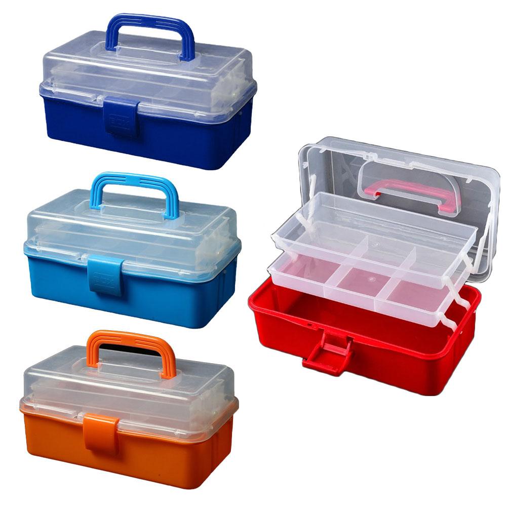 3 Layers Folding Tool Box With Handle Fishing Tackle Box Organizer Storage Box Cantilever Box Multifunctional Storage Box