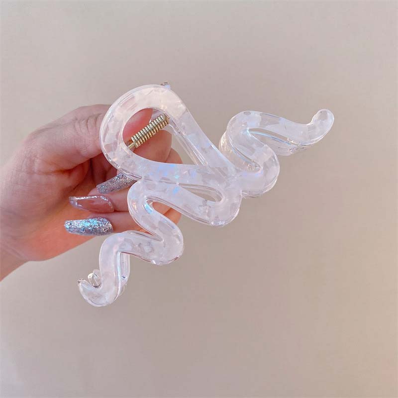Pinces à cheveux ondulées en acétate de couleur gelée tendance pour femmes coréennes colorées grandes géométriques accessoires pour cheveux