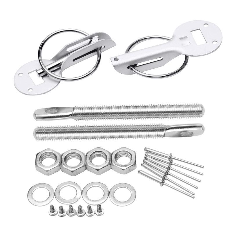 Universal Down Hood Lock Pins Bonnet Hood Pin Lock Kit Fit ALL Racing Speed Black Red Blue Gold Silver