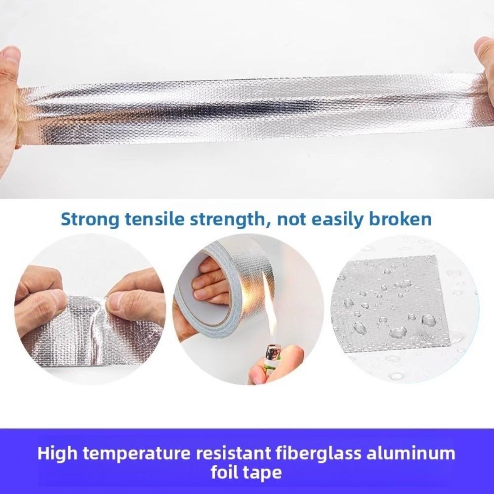 5/10Meters Air Conditioning Pipe Wrapping Tape Waterproof Sun-proof Fiberglass Aluminum Foil Tapes Heat-insulating