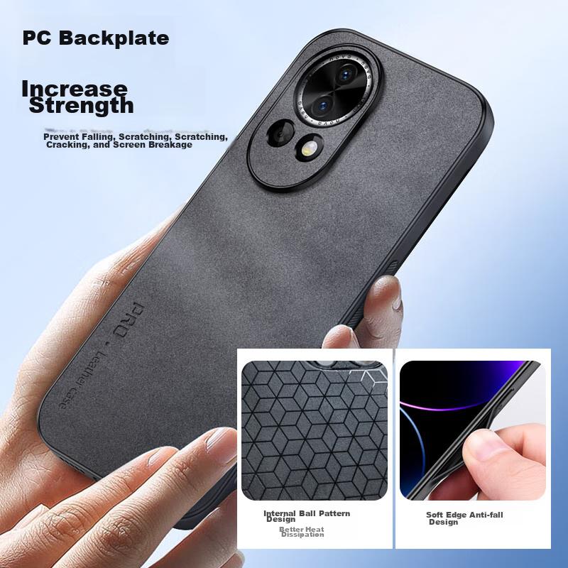 Huawei Nova 12 Pro Phone Case, Nova 12 Ultra Protective Cover, Shockproof Lens Full Protection Soft Case, Simple Outer, WoAnd Leather Case, Black
