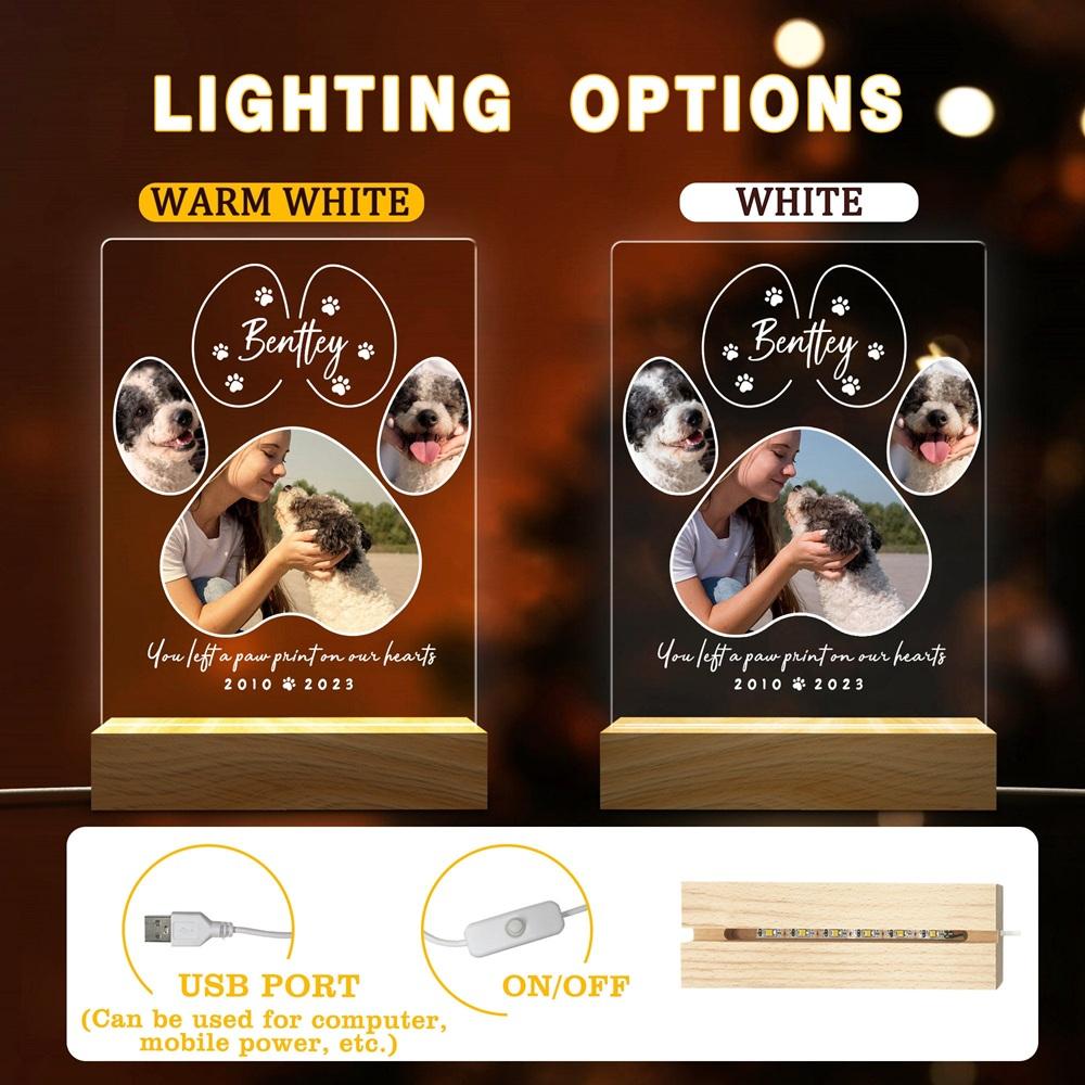 Personalized Acrylic Pet Portrait Luminary Glowing Ornament Customizable with Pet Picture Word Gift for Pet Parents Enthusiasts
