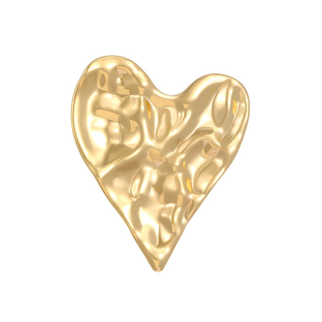 2026 Irregular Pleated Stainless Steel Love Brooch for Women High-End Corsage Niche Pin Sweater Suit Accessories