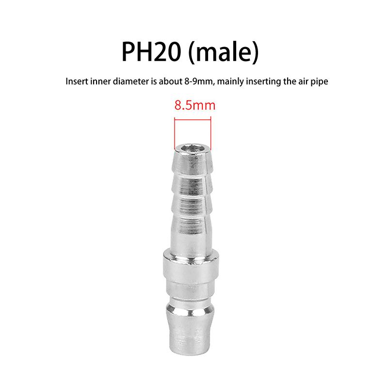 2Pcs Pneumatic Fitting C Type Quick Coupling Connector Coupler For 8Mm Compressor Ph20+Sh20