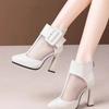 Fashion High Appearance Level Thick Sole Thick Heel Pointed Mesh Fabric Fashion All Comfortable Non-slip Breathable Women's Ankle Boots
