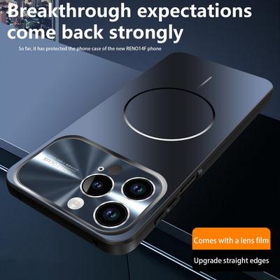 Luxury Colorful Magnetic Large Window Cell Phone Case For iPhone 13 14 15 16 17 Pro Max Air Lens Protect Wireless Charging Cover