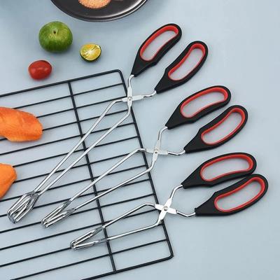 Barbecue Scissor Tongs Grilled Food Tong Long Handle Scissor BBQ Bread Roast Clip Kitchen Baking Tongs Rotisserie Grill Barbecue
