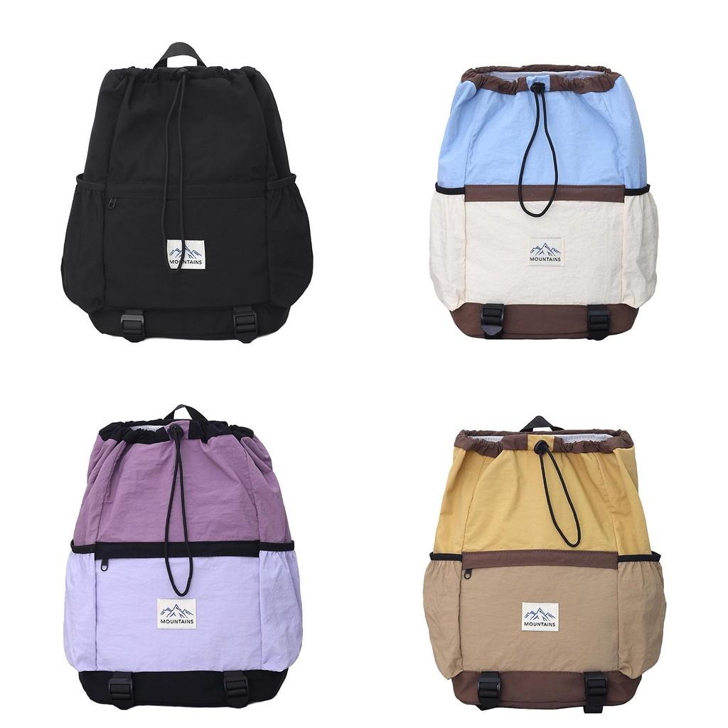 Nylon Drawstring Backpack For Kids With Casual Style And Curved Shoulder Straps For School Use