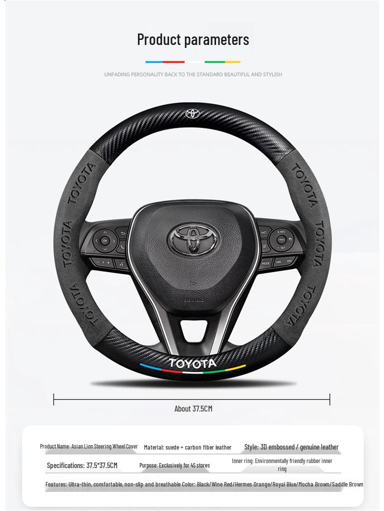 Echtes Leder Carbonfaser Wildleder Lenkradbezug für Toyota Avalon (Modelle 2021-2026) - Ultradünnes Design