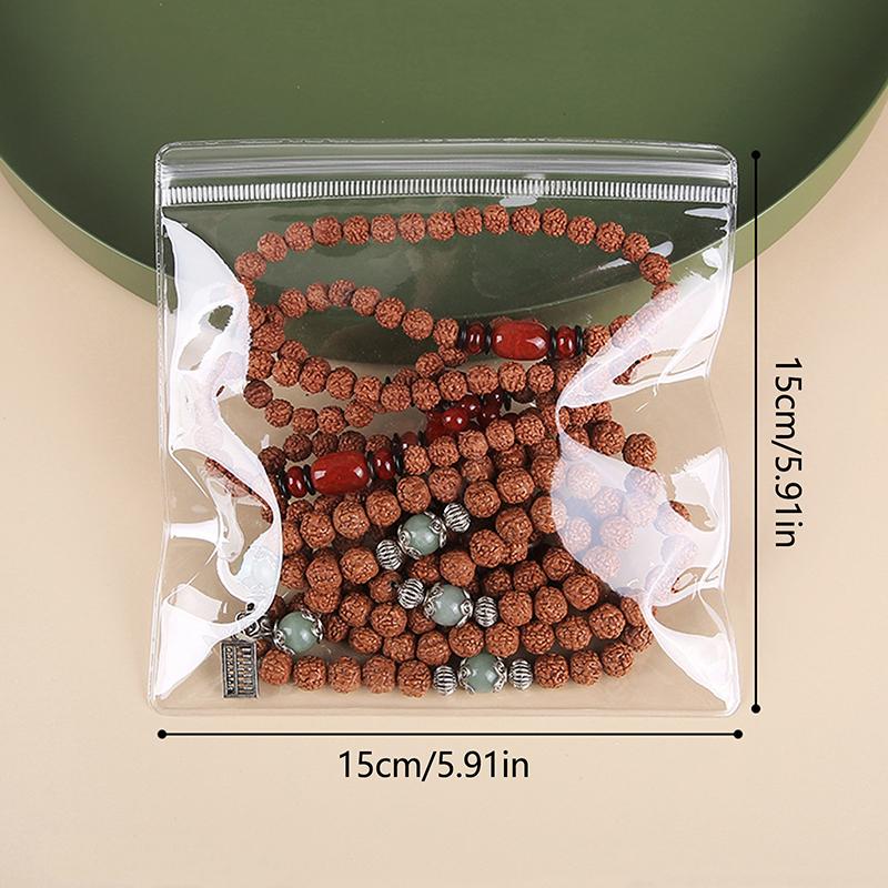 20 Pcs Pvc Jewelry Bag Zipper Storage Bag Transparent Earrings Necklace Anti Oxidation Display Self Sealing Packaging Bag Transparent-6