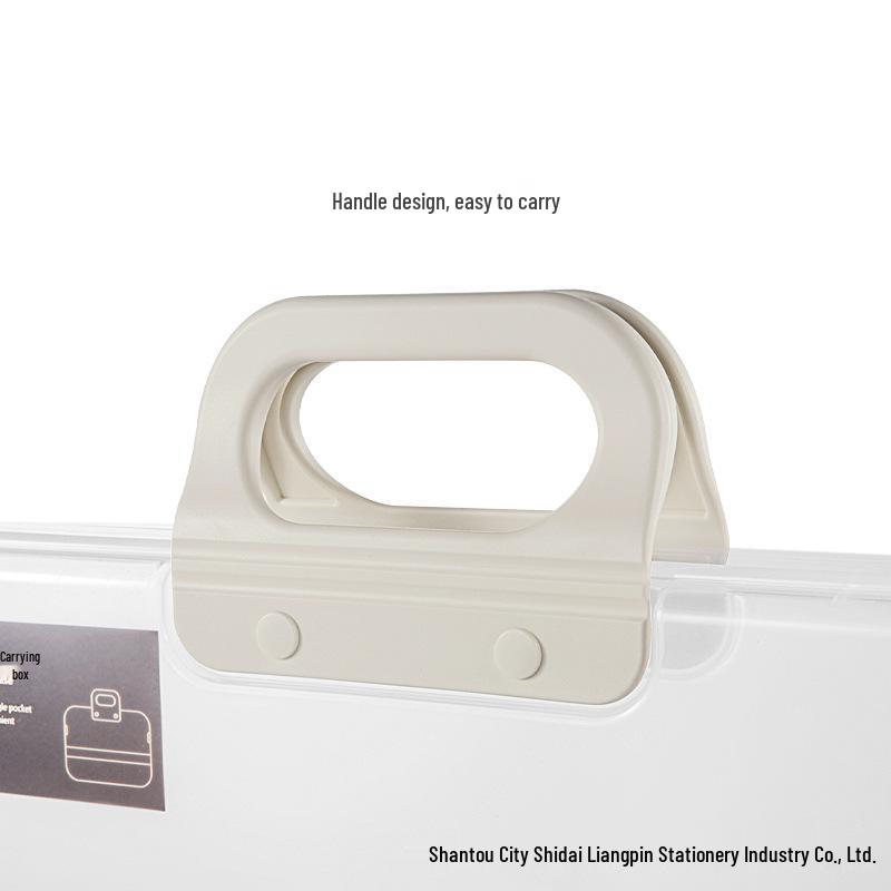 A4 Transparent Plastic Folder Large Accordion File Bag for Calligraphy and Test Paper Storage