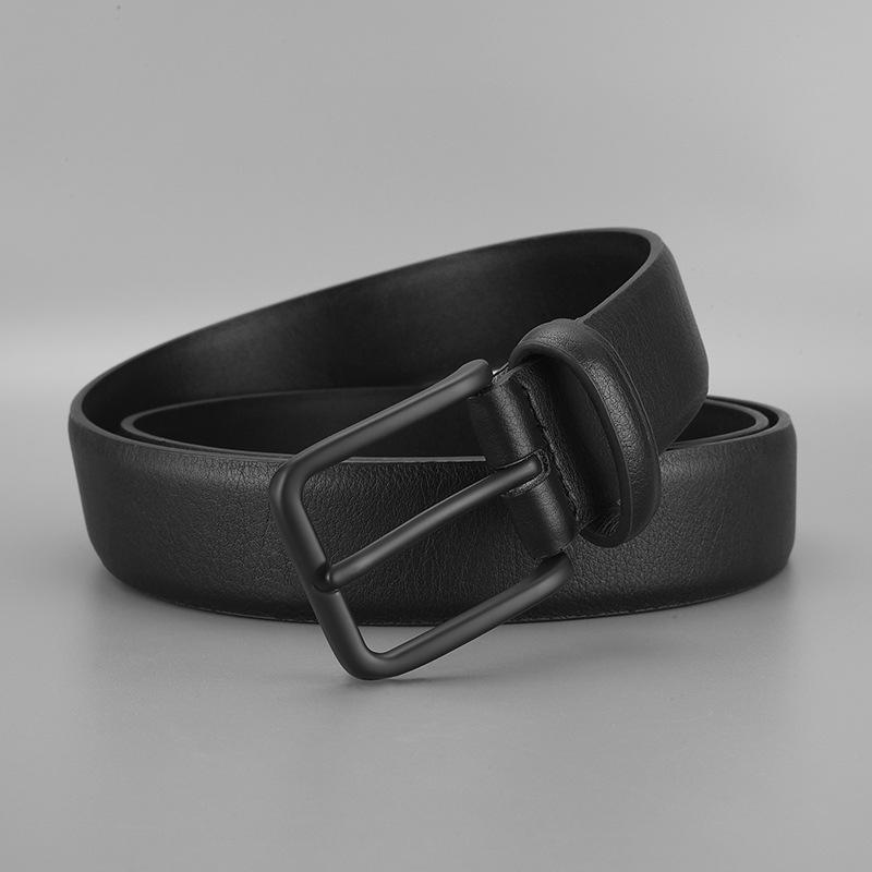 Trendy Men'S Belt Buckle Head, Casual Alloy Pin Buckle Head Layer Belt Brand Belt Men'S