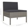 Vidaxl 5-Cz. Garden Lounge Set, Cushions, Grey, Rattan PE