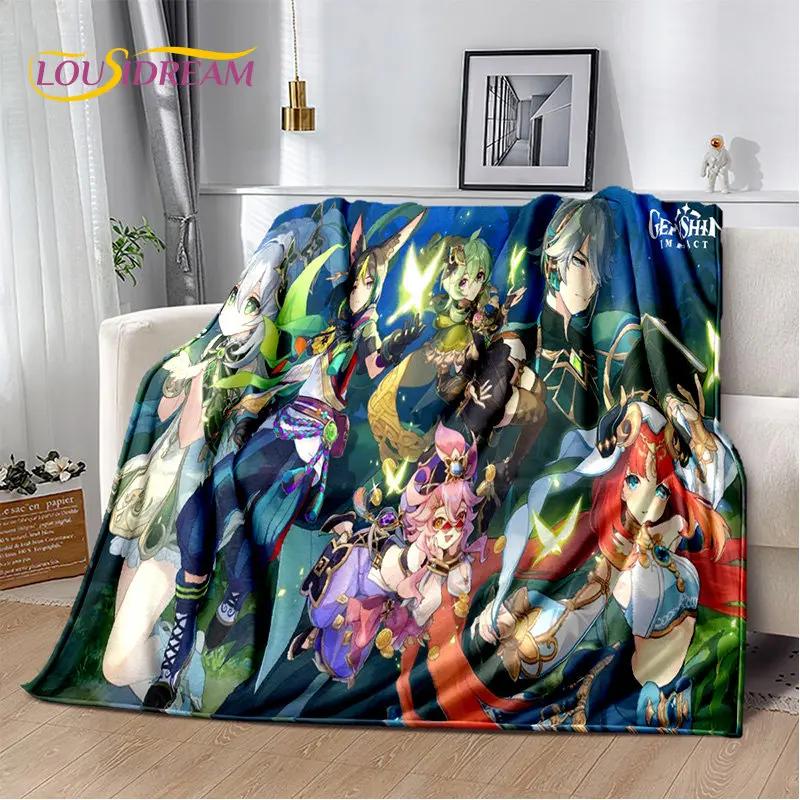 Genshin Impact Cartoon Game Soft Plush Blanket,Flannel Blanket Throw Blanket for Living Room Bedroom Bed Sofa Picnic Cover Kids