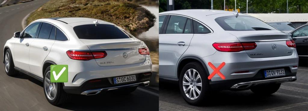 Rear Diffuser with Silver Tips (GLE63 Design) for Mercedes GLE Coupe C292 2015-2019