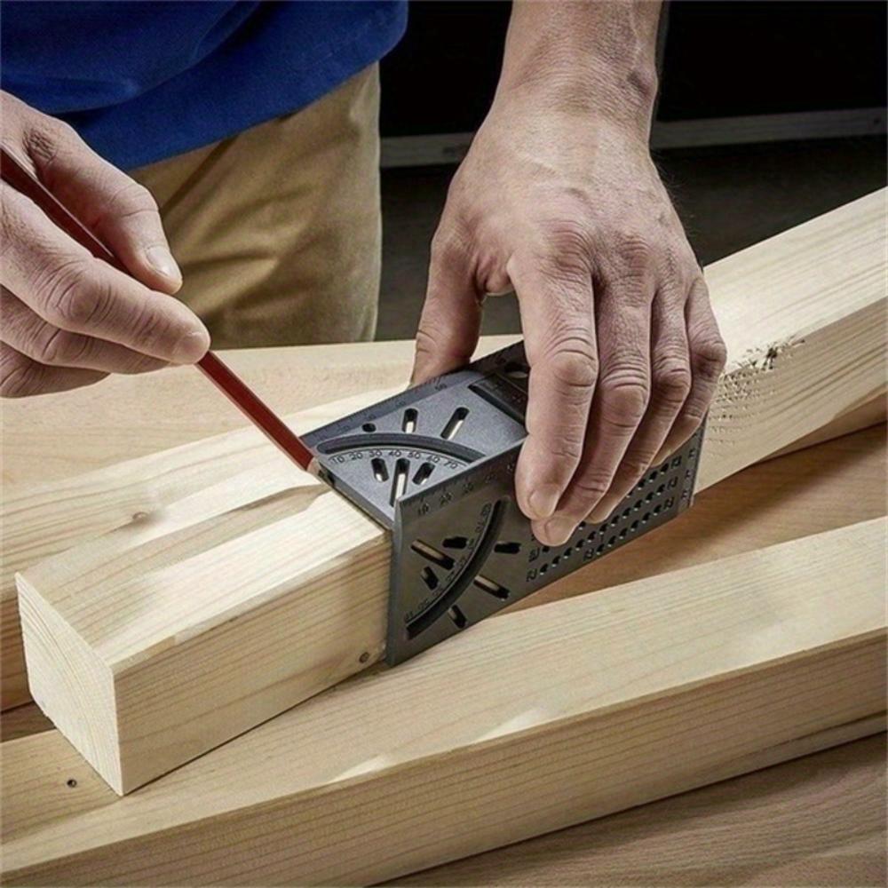 Ventora Grey Woodworking Angle Ruler 3D Positioning Ruler Protractor Woodworking Line Drawing Punching Ruler Line Gauge Carpenter Tool, Bevel Measurement Tool Gr
