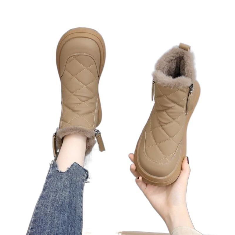 Botas de nieve para mujer Noreste grandes algodón engrosado suela blanda botas de algodón 2025 nuevas nieve algodón antideslizantes botas cortas