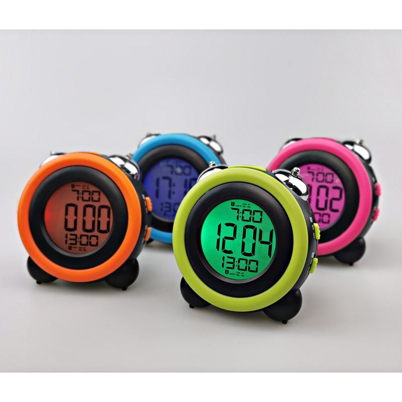 New Electronic Clock with Multiple Alarms and Loud Bell - Popular in Japan, Korea, Europe (Color Screen)