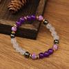 Festive Gifts Amethyst Clear Quartz Hematite Colorful Speckle Stone Beaded Bracelet Natural Fashion Jewelry For Men Women Daily Wear Gift