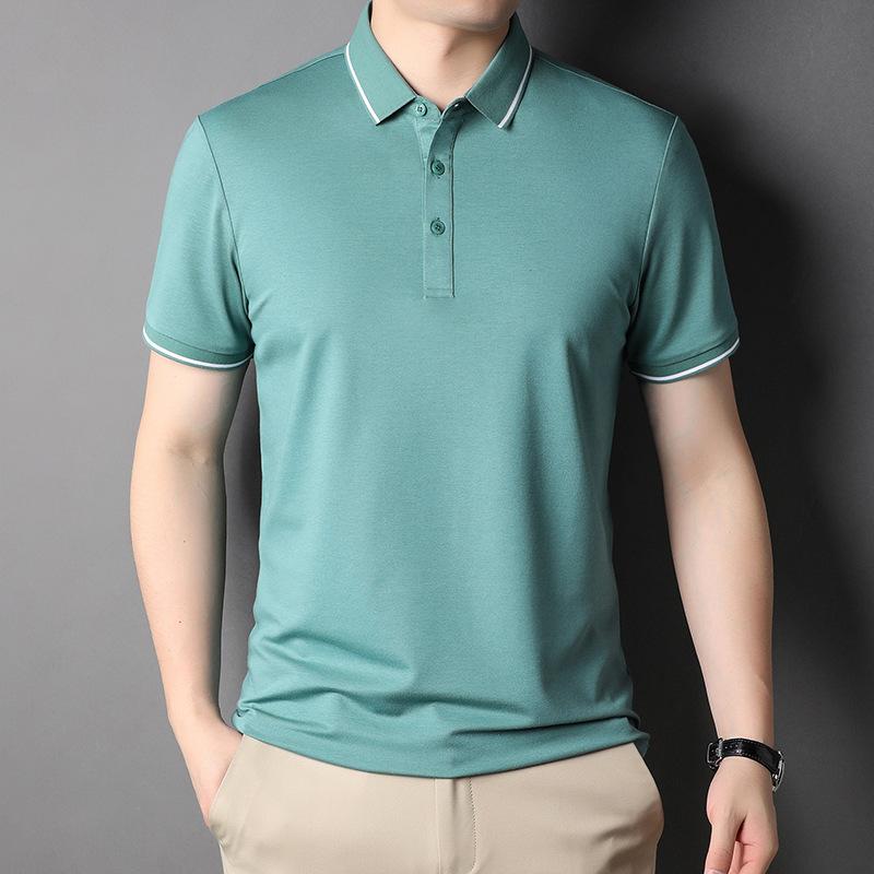 Летняя новая рубашка поло с короткими рукавами и узкими лацканами — фото 10