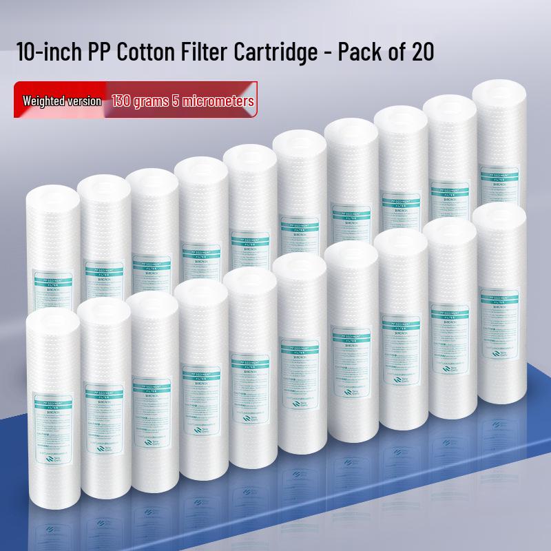 Universal 10-Inch PP Cotton Pre-Filter for Water Purifier, 1/5 Micron Filtration