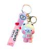 Charming Soft Pvc Bear Keychain In Blue Yellow Pink Green For Gifts