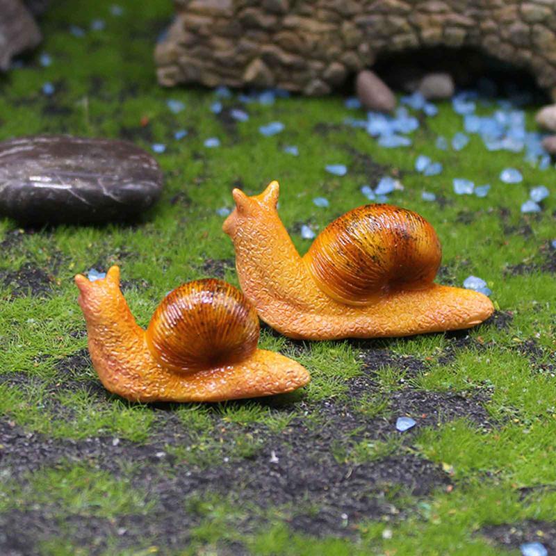 Micro Landscape Simulation Small Snail Garden Decoration Snail Ornament Snail Model Resin Craft Miniature Figurine Home Decor