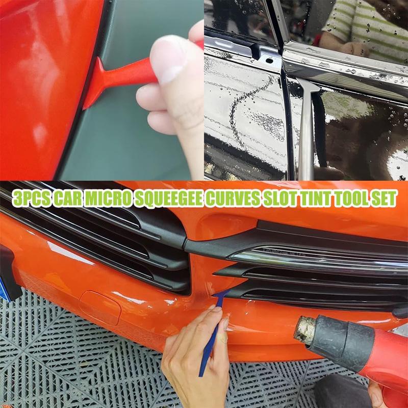 3-18PCS Car Vinyl Wrap Tool Kit 3 in 1 Vinyl Flexible Micro Squeegee Curves Slot Tint Tool Automotive Vinyl Wrap Film Install