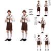 Stylish Men Oktoberfest Clothing Cosplay Costume Featuring Solid Shirt And Suspenders