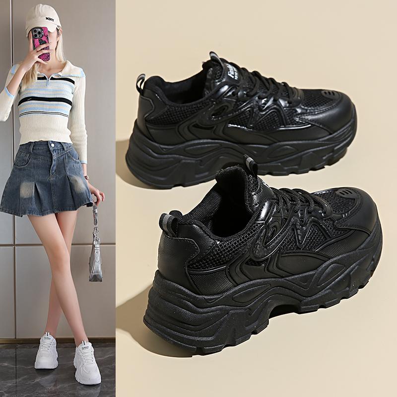 Fashion Summer Women's Fashionable Sneakers - Small White Casual Breathable Mesh Rubber Surface Versatile Elasticity Sports Shoes Are