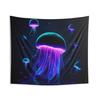 Pink Bioluminescent Jellyfish Tapestry