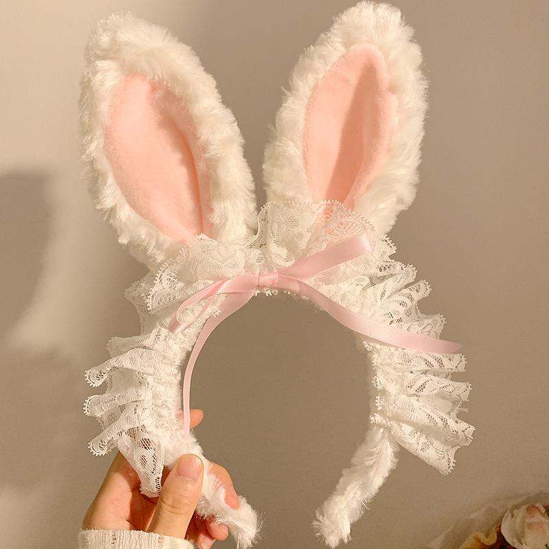 Easter Headband Cartoon-Inspired Party Props Hairband Lolita Cosplay Headwear Playful Rabbit Ear Headband For Themed Parties