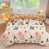 1Pc Sweet Red Flowers Duvet Cover Botanical Floral Pattern Comforter Cover Skin-friendly Comfortable Bedding Bedroom Decor