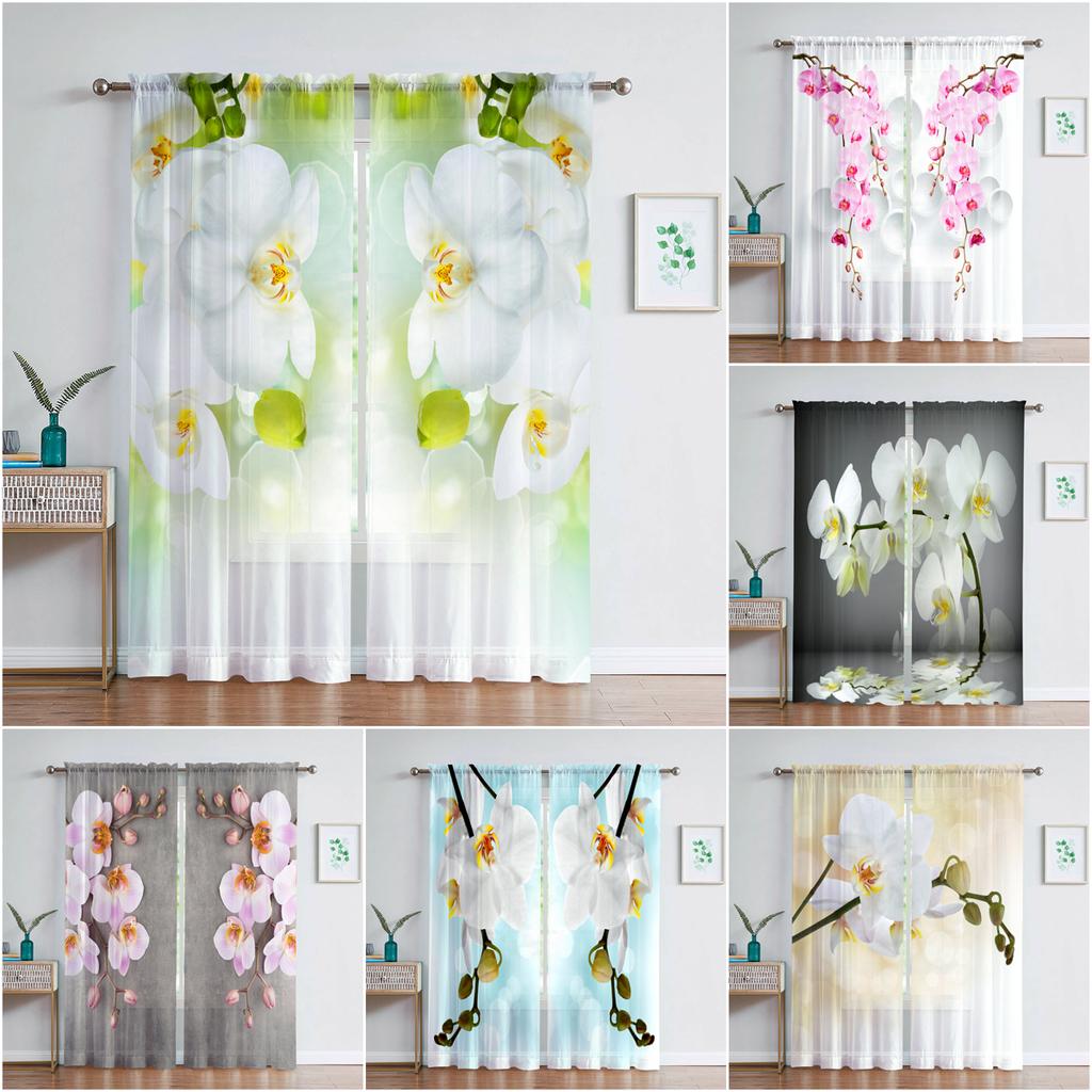 Купить Фаленопсис Современные шторы Шторы для гостиной Прозрачный тюль ...
