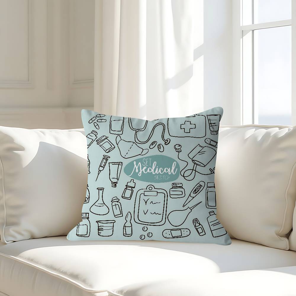 Art Medical Items 45*45cm Cushion Cover Pillow Cover Decor Pillowcase Home Pillowcase For Couch Pillow