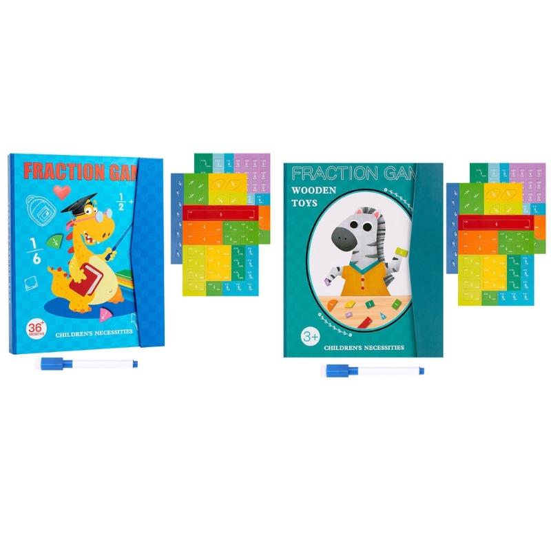 Magnetic Fraction Tiles and Fraction Circles Activity Set Fractions Manipulatives Educational Puzzle Game for School 1