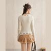 unifree Women's Lapel Raw Edge Knit Cardigan