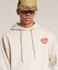 Human Highlight Small Heart Hoodie Oatmeal Red