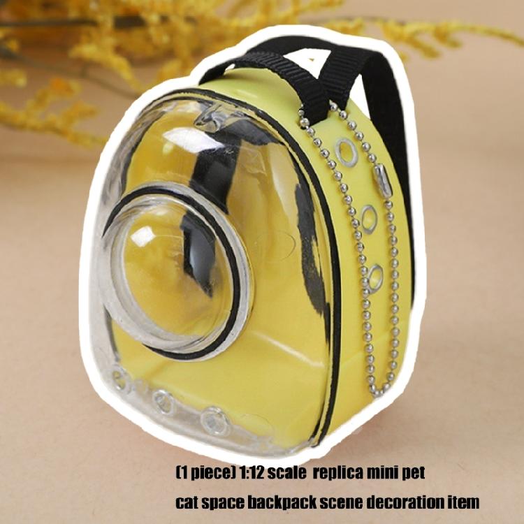 Mini-Weltraumrucksack Puppenhauszubehör Maßstab 1/12 Realistische Katzen Spielzeug Detailliertes Kunststoffdesign Für Thematische Ausstellungen