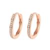 Plated Rose Gold Hoop Earrings Created Crystals Woman Girl Accessory Gift Jewel